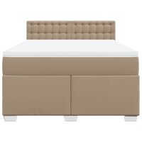 vidaXL Boxspringbett Matratze Cappuccino-Braun 160x200 cm Kunstleder