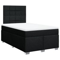 vidaXL Boxspringbett mit Matratze Schwarz 120x190 cm Stoff