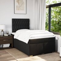 vidaXL Boxspringbett mit Matratze Schwarz 120x190 cm Stoff