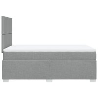 vidaXL Boxspringbett mit Matratze Hellgrau 120x200 cm Stoff