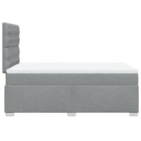 vidaXL Boxspringbett mit Matratze Hellgrau 120x200 cm Stoff