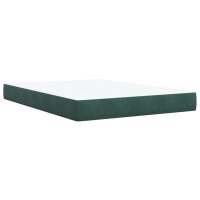 vidaXL Boxspringbett mit Matratze Dunkelgr&uuml;n 140x200 cm Samt