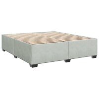 vidaXL Boxspringbett mit Matratze Hellgrau 180x200 cm Samt