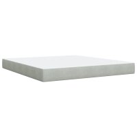 vidaXL Boxspringbett mit Matratze Hellgrau 180x200 cm Samt