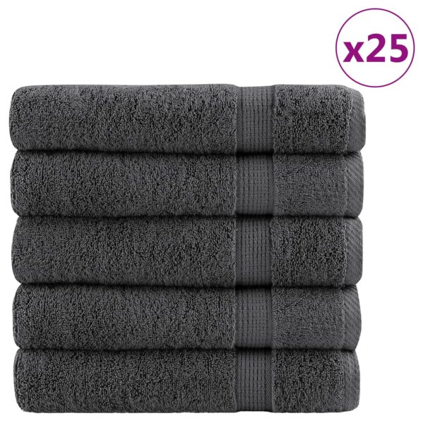 vidaXL Premium-Badet&uuml;cher 25 Stk. Anthrazit 100x150 600 g/m&sup2; Baumwolle