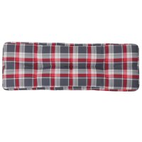 vidaXL Palettenkissen Rot Karomuster 120x40x12 cm Stoff