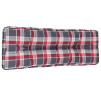 vidaXL Palettenkissen Rot Karomuster 120x40x12 cm Stoff