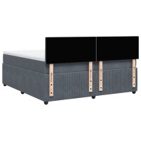 vidaXL Boxspringbett mit Matratze Dunkelgrau 200x200 cm Samt