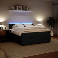 vidaXL Boxspringbett mit Matratze Schwarz 200x200 cm Samt