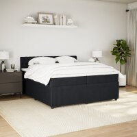 vidaXL Boxspringbett mit Matratze Schwarz 200x200 cm Samt