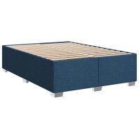 vidaXL Boxspringbett mit Matratze Blau 140x200 cm Stoff