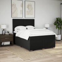 vidaXL Boxspringbett mit Matratze Schwarz 140x200 cm Stoff