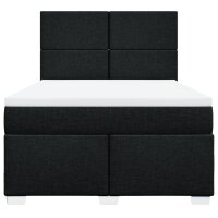 vidaXL Boxspringbett mit Matratze Schwarz 140x200 cm Stoff