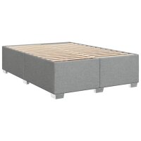 vidaXL Boxspringbett mit Matratze Hellgrau 140x200 cm Stoff