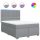 vidaXL Boxspringbett mit Matratze Hellgrau 140x200 cm Stoff