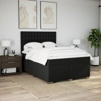 vidaXL Boxspringbett mit Matratze Schwarz 140x200 cm Stoff