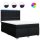 vidaXL Boxspringbett mit Matratze Schwarz 140x200 cm Stoff