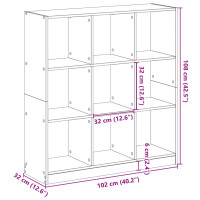 vidaXL B&uuml;cherregal Sonoma-Eiche 102x32x108 cm Holzwerkstoff