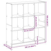 vidaXL B&uuml;cherregal Artisan-Eiche 102x32x108 cm Holzwerkstoff