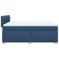 vidaXL Boxspringbett mit Matratze Blau 140x200 cm Stoff