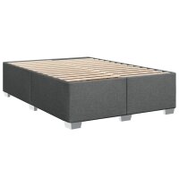 vidaXL Boxspringbett mit Matratze Dunkelgrau 140x200 cm Stoff