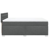 vidaXL Boxspringbett mit Matratze Dunkelgrau 140x200 cm Stoff