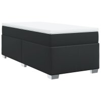 vidaXL Boxspringbett mit Matratze Schwarz 80x200 cm Kunstleder