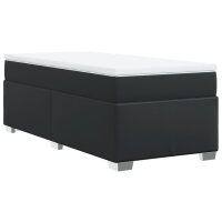 vidaXL Boxspringbett mit Matratze Schwarz 80x200 cm Kunstleder