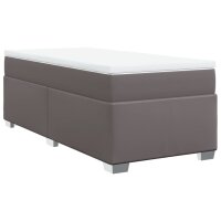 vidaXL Boxspringbett mit Matratze Grau 90x190 cm Kunstleder