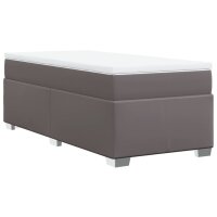 vidaXL Boxspringbett mit Matratze Grau 90x190 cm Kunstleder