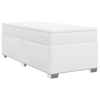 vidaXL Boxspringbett mit Matratze Wei&szlig; 100x200 cm Kunstleder