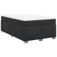 vidaXL Boxspringbett mit Matratze Schwarz 120x190 cm Kunstleder