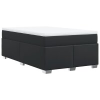 vidaXL Boxspringbett mit Matratze Schwarz 120x190 cm Kunstleder