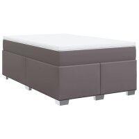 vidaXL Boxspringbett mit Matratze Grau 120x190 cm Kunstleder