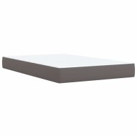 vidaXL Boxspringbett mit Matratze Grau 120x190 cm Kunstleder