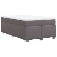 vidaXL Boxspringbett mit Matratze Grau 120x190 cm Kunstleder