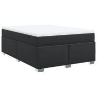 vidaXL Boxspringbett mit Matratze Schwarz 160x200 cm Kunstleder