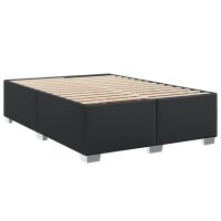 vidaXL Boxspringbett mit Matratze Schwarz 160x200 cm Kunstleder