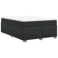 vidaXL Boxspringbett mit Matratze Schwarz 160x200 cm Kunstleder