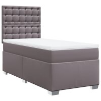 vidaXL Boxspringbett mit Matratze Grau 90x190 cm Kunstleder