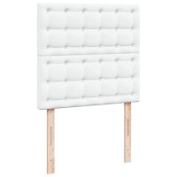 vidaXL Boxspringbett mit Matratze Wei&szlig; 100x200 cm Kunstleder