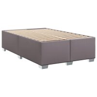 vidaXL Boxspringbett mit Matratze Grau 120x190 cm Kunstleder