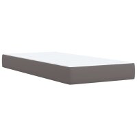 vidaXL Boxspringbett mit Matratze Grau 100x200 cm Kunstleder