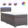 vidaXL Boxspringbett mit Matratze Grau 100x200 cm Kunstleder