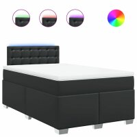 vidaXL Boxspringbett mit Matratze Schwarz 120x190 cm Kunstleder