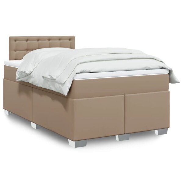 vidaXL Boxspringbett Matratze Cappuccino-Braun 120x200cm Kunstleder