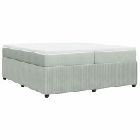 vidaXL Boxspringbett mit Matratze Hellgrau 200x200 cm Samt