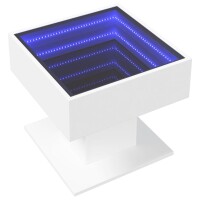 vidaXL LED-Couchtisch Wei&szlig; 50x50x45 cm Holzwerkstoff