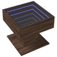 vidaXL LED-Couchtisch Braun Eichen-Optik 50x50x45 cm Holzwerkstoff