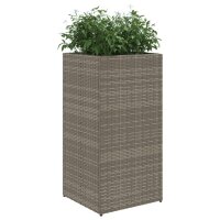 vidaXL Pflanzk&uuml;bel 2 Stk. Grau 40x40x80 cm Poly Rattan